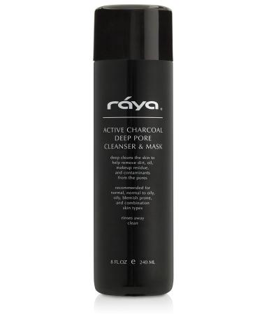 Raya Active Charcoal Deep Pore Facial Cleanser and Mask (121) | Deep Pore Cleansing Fluid for Combination Oily and Blemished Skin | Can Be Used as a Deep Pore Detox Mask for Combination Skin
