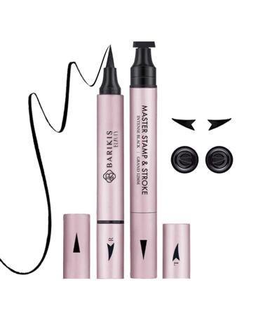 Black Eyeliner Stamp Wingliner-Winged Eyeliner Stamps for Perfect Wing Cat Eyes Stamp Eyeliner long Lasting Liquid Eyeliner Waterproof Smudge Proof 2 Packs (12mm Black)