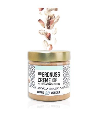 Organic erd nut butter with extra protein |Vegan |Pea protein+ rice protein |Of course |Without sugar additive and palm oil |Peanut butter organic workout peanut + vegan protein 190 g (1 Pack)