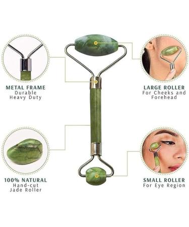 Jade Roller & Gua Sha Set - Reduce Puffiness & Redness | Perfect Self Care Gift for Men & Women | Premium Green Facial Tools International Shipping Available - Buy Online on GoSupps.com
