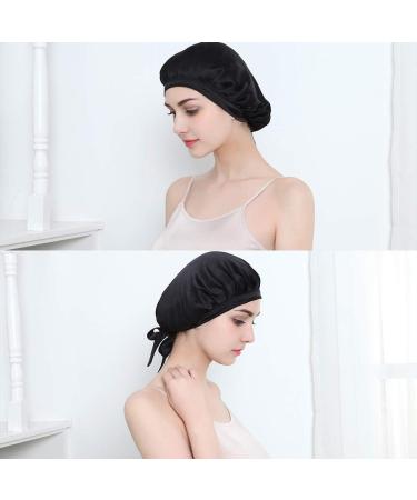 Hinataa 100% Mulberry Silk Sleeping Cap for Women - Hair Protection & Beauty Headgear - Comfortable Elastic Band - Brown & Black - One Size - Buy Online on GoSupps.com