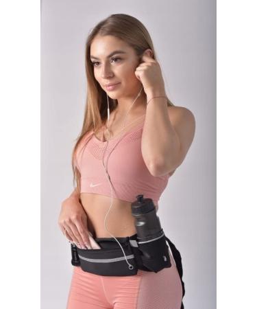 YDKW Running Belt Bag Fanny Pack for Men and Women with Foldable Water Bottle Holder(Bottles NOT Included) No Bounce Large Pocket Waterproof Waist Pack Hydration Running Phone Holder for Runners - Buy Online on GoSupps.com