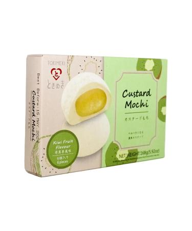 TOKIMEKI Premium Custard Mochi - Kiwi flavour - 168g pack + Heartforcards shipping protection