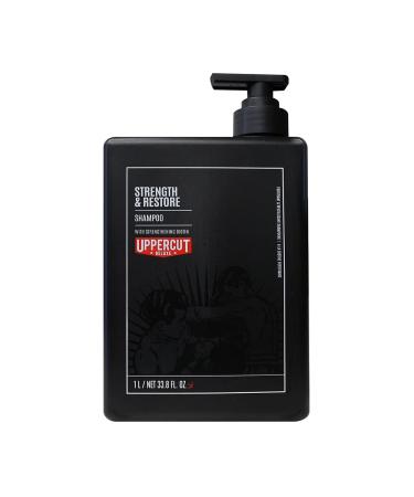 Uppercut Deluxe Strength and Restore Shampoo Designed For All Hair Types and Infused with Biotin & Caffeine to Promote Healthy Growth 1 Litre