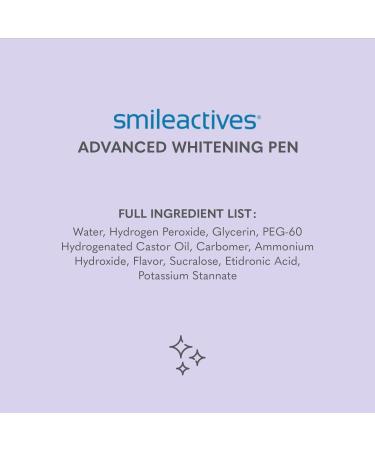 Smileactives Teeth Whitening Pen - Fast Tooth Whitener Stain Remover & Precision Brush Tip - Dental Quality Gel in Spearmint - Travel Friendly 0.11 fl oz - Buy Online on GoSupps.com