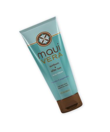 Maui Vera: 3.0 oz Sunburn & After Sun Cream/Lotion w/Lavender & Peppermint Essential Oils