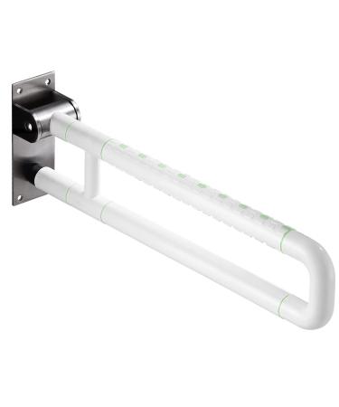 Handicap Grab Bars for Bathroom, Flip Up Toilet - Rails for Elderly for Wall, Non-Slip Toilet Handles, Glows at Night, Suitable for Pregnant Women and Disabled, 23.6 Inch U-shape 23.6inch