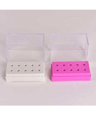 Professional 1PCS 10Holes Nail Drill Bit Holder Exhibition Displayer Nail Drill Bit Holder Manicure Tools 7.9 * 3.7 * 6.2cm - (Color: Pink) - Buy Online on GoSupps.com