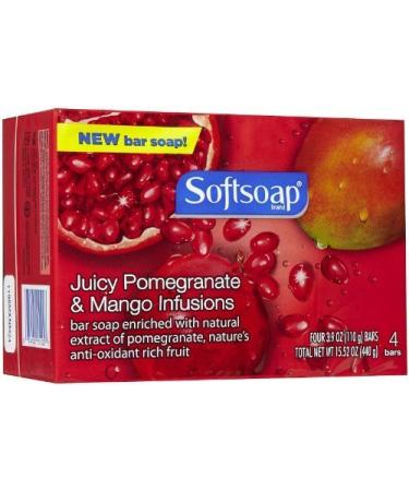 Softsoap Juicy Pomegranate & Mango Infusions Bar Soap- 4 PK