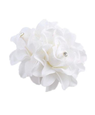 AKOAK New Beauty Women's Bridal Wedding Rhinestone Orchid Hair Clip Barrette Bridal Wedding Party Women Accessories (1Pcs White)