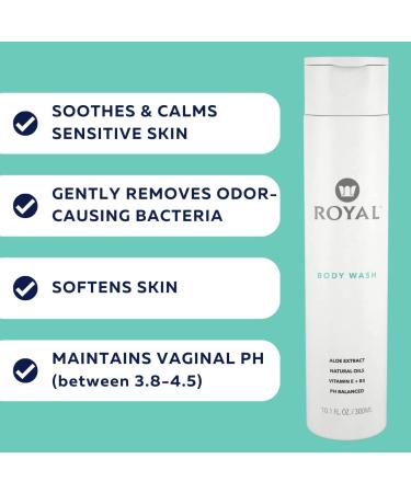Royal Vegan Intimacy Body Wash - Organic pH Balanced Cleanser with Aloe Vera and Plant Oils - 300mL - Buy Online on GoSupps.com