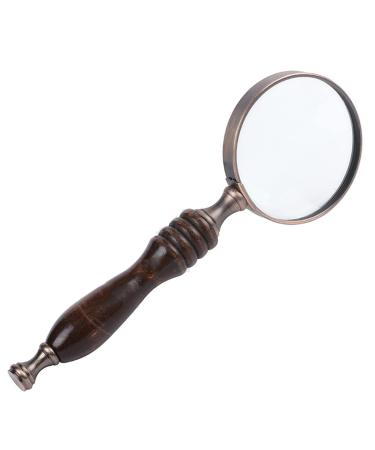 Meichoon Handheld Metal Magnifying Glass 10X Classic Nostalgic Retro Style Magnifier Ebony Handle The Elder Reading Aid Tool UC32
