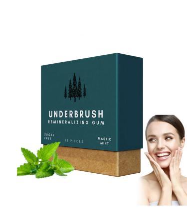 Underbrush Remineralizing Gum Underbrush Mastic Mint Remineralizing Chewing Gum Hydroxyapatite All Natural Mint Remineralizing Gum Keeps Mouth Fresh Clean and Healthy (1pcs-a)