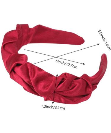 Women's Chiffon Pleated Headband Wide Hair Band Vintage Headband Hair Accessories Non-Slip Headbands Headwear Headbands for Women Girls Daily Wear Yellow - Buy Online on GoSupps.com