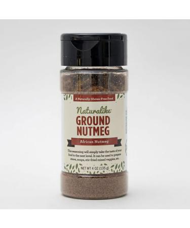 Naturalike Ground African Calabash Nutmeg 4oz - Ehuru Nigerian Ghanian Spices - Organic Non-GMO, Gluten free & 100% Raw Ground Nutmeg Spice - Nutmeg Ground for Cooking, Smoothies, Lattes - 135 Grams