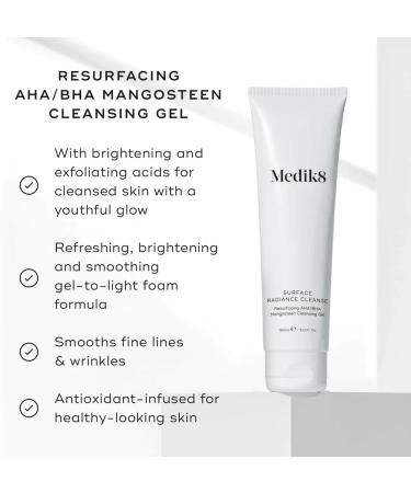 Medik8 Surface Radiance Cleanse Resurfacing AHA/BHA Mangosteen Cleansing Gel for Skin Ageing (150ml) - Buy Online on GoSupps.com