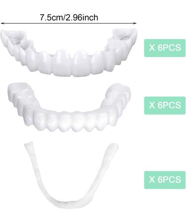 Euppsiiu 6 Pairs Fake Teeth Veneers - Cosmetic Tooth Cover & Brightening Dentures for Bad Teeth - Buy Online on GoSupps.com