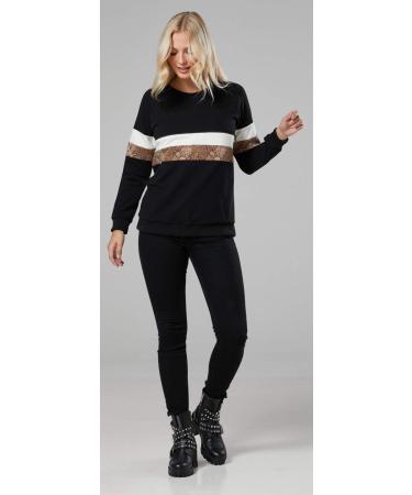 Zeta Ville Maternity Nursing Sweatshirt 1110 - Black & Anaconda Print - Size 14 - Buy Online on GoSupps.com