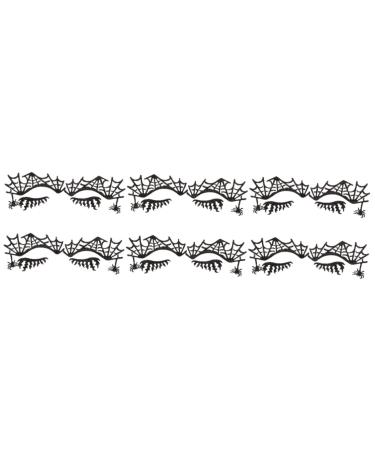 FRCOLOR 6 Pairs Eye Shadow Stickers False Eyelashes Cross False Eyelashes Black Halloween Eyelashes Hollow-out Eye Decals Eyelash Stickers Lace Trim Child Hollow Out Makeup Paper