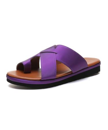 QLASIC Sandals Big Toe Bone Correction Sandals Foot Orthopedic Shoes with Arch Support Non-Slip Wear-Resistant Beach Travel Slippers for Women Valgus Bunion 7.5 Purple