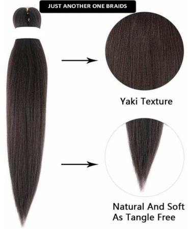 Just Another One 26-inch Pre-Stretched Braiding Hair Extension Yaki Straight Synthetic Hair Braids For Women Girls & Unisex - Black EZ1 Black 26 inches - Buy Online on GoSupps.com