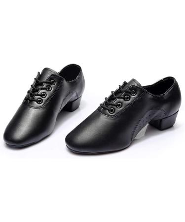 HROYL Leather Lace-Up Dance Shoes for Latin Tango Salsa - Z-238 Black (Size 7 Men/7 Women) - Buy Online on GoSupps.com