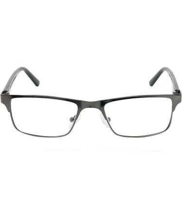 Blue Light Blocking Rectangle Reading Glasses - Stainless Steel Frame (Black) - Anti Blue Light Filter - 1.5 Diopter - Unisex - Buy Online on GoSupps.com