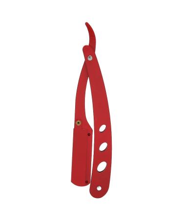 Beard Blade Holder - Portable Manual Folding Straight Edge Alloy Haircut Blade Holder in Red - Perfect for International Shipping - Buy Online on GoSupps.com
