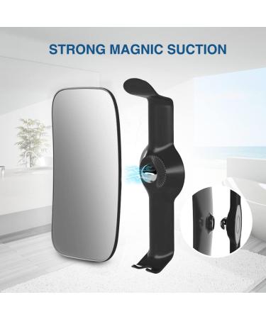 3X Magnification Shower Mirror with Razor Holder, 360 Swivel - Bathroom Accessories for Men & Women - 11 Larger Size - Includes 3pcs Adhesive Hooks - Black - Buy Online on GoSupps.com