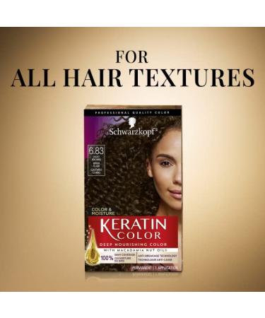 Schwarzkopf Keratin Color 6.83 Light Brown - Color & Moisture Permanent Hair Color - Buy Online on GoSupps.com