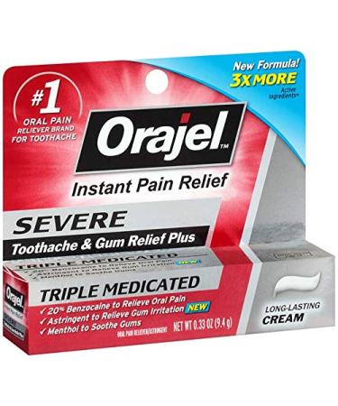 Orajel 4X Severe Pain Relief Cream 0.33oz | For Toothache & Gum Pain - Buy Online on GoSupps.com