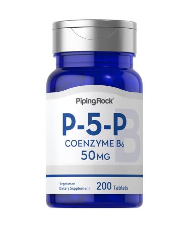 Piping Rock P5P Vitamin B6 | 50mg | 200 Tablets | Pyridoxal 5-Phosphate Supplement | Vegetarian Non-GMO Gluten Free