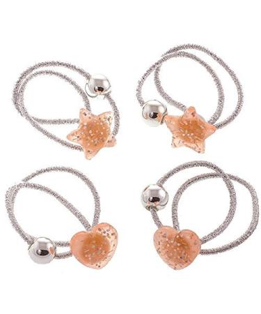 Hair-Minded Hair Tie Set for Girls | 4 Glittery Heart & Star Ties in Pink Storage Box | Perfect Gift - Buy Online on GoSupps.com