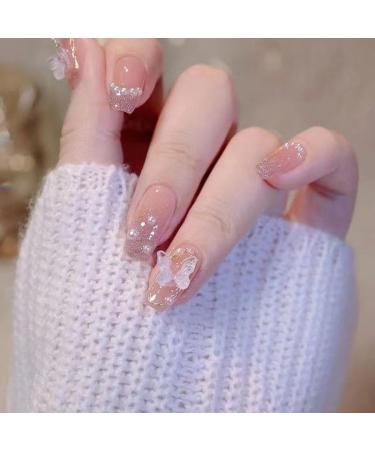 Temperament Enhancement Nail Patch Nail Dressing A Senior Pure Desire Wind Wearable Nail Patch Long Fake Nails Piece Finished Students (10 Pieces) (Size : S) Small