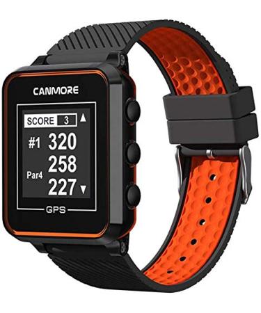 Canmore TW-353 GPS golf watch - set with power supply (black/orange)