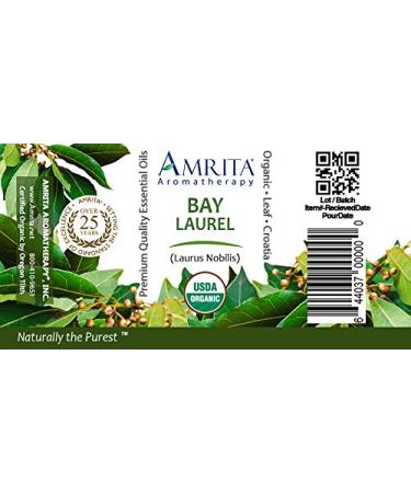Amrita Aromatherapy Organic Bay Laurel Essential Oil 100% Pure Undiluted Laurus Nobilis Therapeutic Grade Premium Quality Aromatherapy oil Tested & Verified 5ML - Buy Online on GoSupps.com