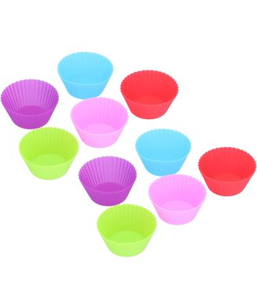 Cake Mold 10Pcs Silicone Muffin Cup Resuable Food Grade Cake Mold Cupcake Liners for Bakery Home - Buy Online on GoSupps.com