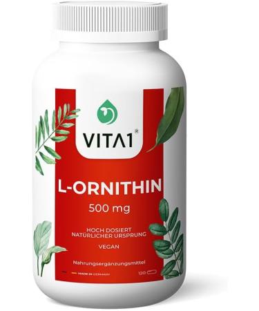 L-Ornithine 500mg 120 Capsules - Boost Recovery & Energy | VITA1 - International Shipping Available - Buy Online on GoSupps.com