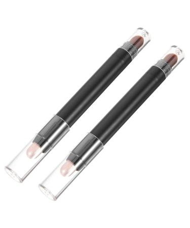 Beatifufu 2pcs Eye Makeup Stick Eyeshadow Brush Double Ended Makeup Brush Eye Makeup Brush Abs Black