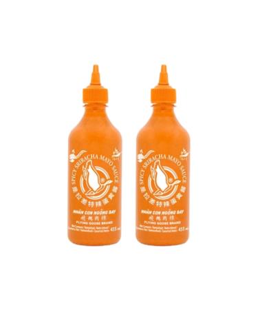 Flying Goose Sriracha Spicy Mayo Sauce (455 ml) - Creamy & Zesty Blend - Used as Taste Enhancer for Meals Oriental Foods and Snacks Natural Ingredients (Pack of 2)