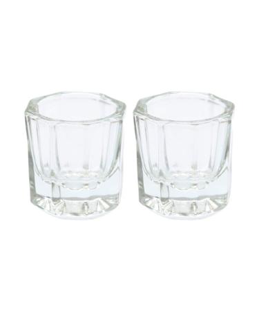 Onwon 2 Nail Art Acrylic Liquid Powder Dappen Dish Glass Crystal Cup Glassware Tools