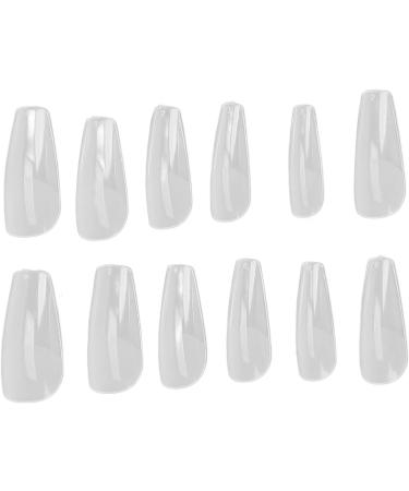 False Nails Tips Multi Size Full Cover Ultra Thin Clear Nail Tips Semi Frosted for Home DIY (12#) - Buy Online on GoSupps.com