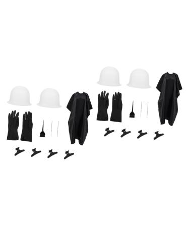 FRCOLOR 22 Pieces Silicone Hair Colour Cap Cover Hair Dye Set Hair Highlight Kit Hair Dye Brush Hair Dye Kit Tool Salon Highlight Cap Hook Highlight Apron Set