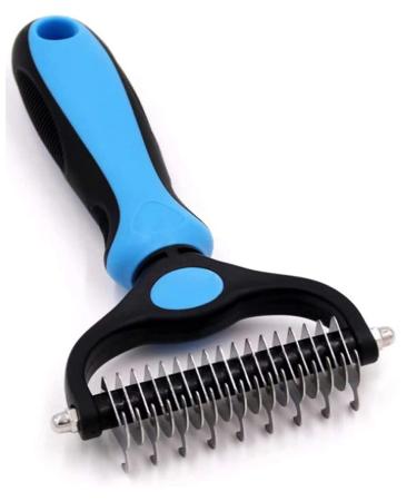 Hyda Upgraded Undercoat Rake for Dogs, Cat Dematting Tool, Perfect Deshedding Brush and Grooming Rake for Tangles, Knots or Mats Removal, Blue and Black