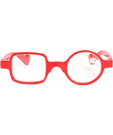 Kodilin Round Square Reading Glasses for Men & Women - Anti-Blue Light Spring Hinge Multiple Strengths (1.0 to 3.5) - Red 2.00 - Perfect for Computers & Gaming - Buy Online on GoSupps.com