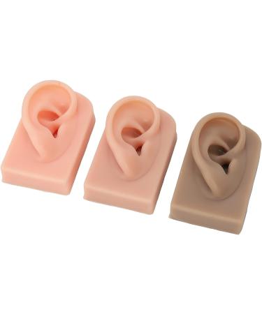 ZJchao 3Pcs Silicone Ear Model - 3 Colors Soft & Flexible Right Ear Simulation Display Props - Buy Online on GoSupps.com
