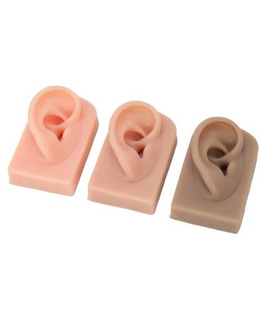 3Pcs Silicone Fake Ear Model for Piercing Training - Right Ear, Reusable & Easy to Use - Buy Online on GoSupps.com