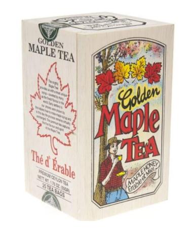 The Metropolitan Tea Company Golden Maple Tea in Wooden Souvenir Box of 25 Tea Bags