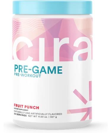 Cira Pre-Game Pre Workout Powder for Women - Preworkout Energy Supplement for Nitric Oxide Boosting, Endurance, Focus, and Strength - 30 Servings, Fruit Punch