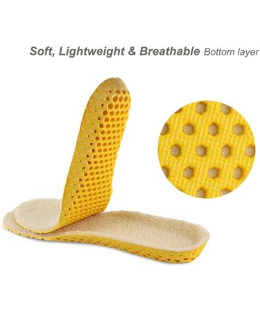 Lambswool Fleece Insoles for Men, Women & Kids - Size M (Men's 6-9 / Women's 7-11) - Winter Shoe Inserts - Buy Online on GoSupps.com